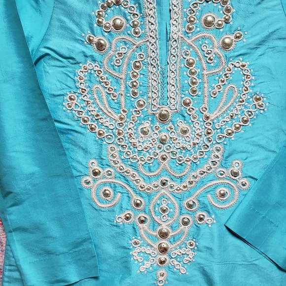 Beaded Silk Tunic - From Barney's NY - Picture 2 of 8